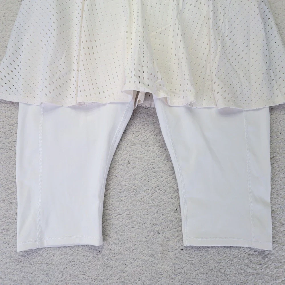 Athleta A Game 2 In 1 Crop Skirt‎ Leggings White Skapri XL 566735-01